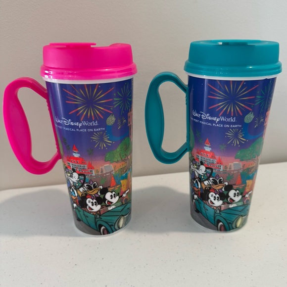 Disney Parks Disney World Resort Travel Mug Cup Teal Lid - Picture 11 of 12